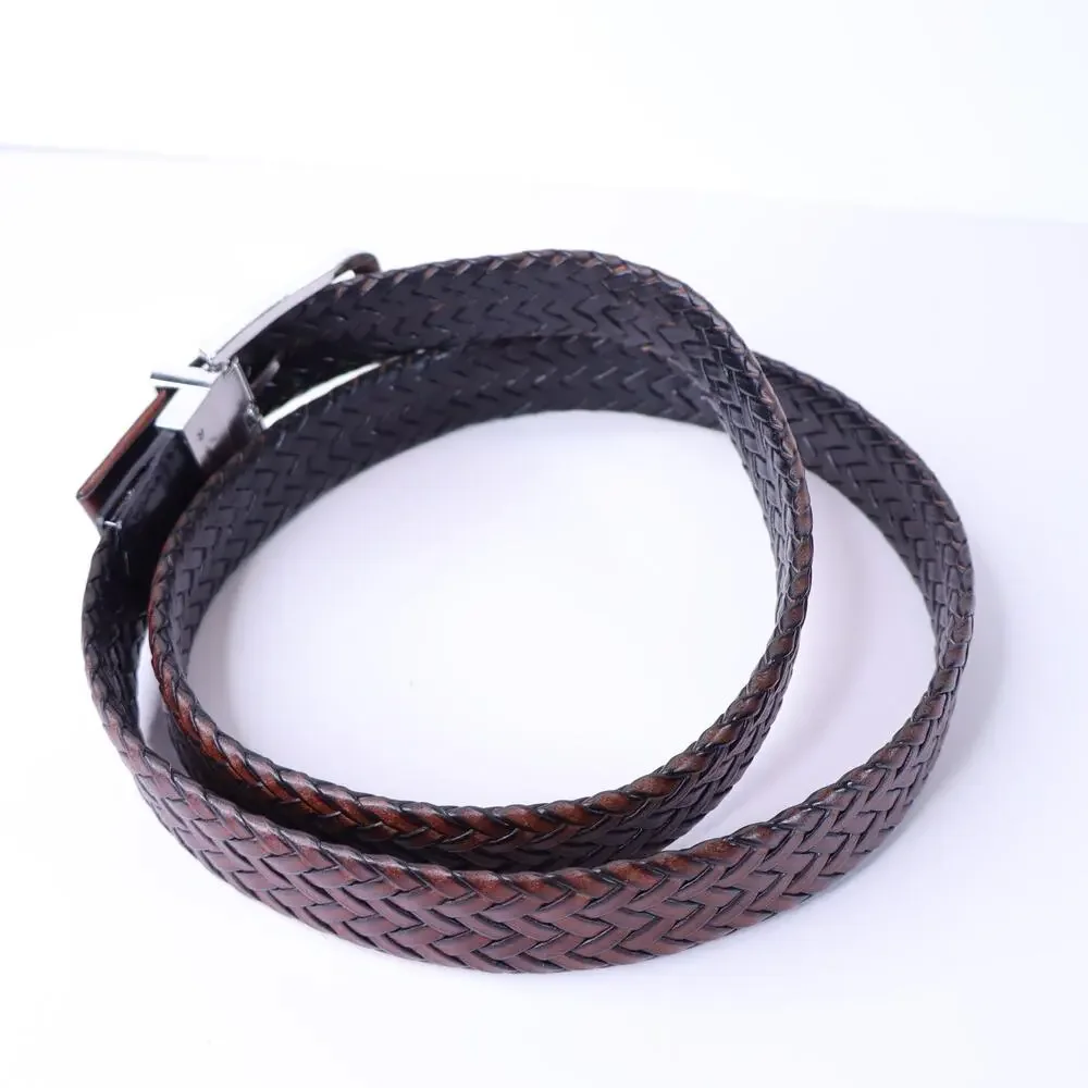 NIKE Golf Reversible Belt Braided Leather Brown and Black Men's XL